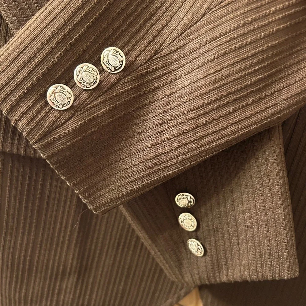Vintage 70s Derby San Francisco Mens 42 Brown Ribbed Blazer Jacket Two Button
